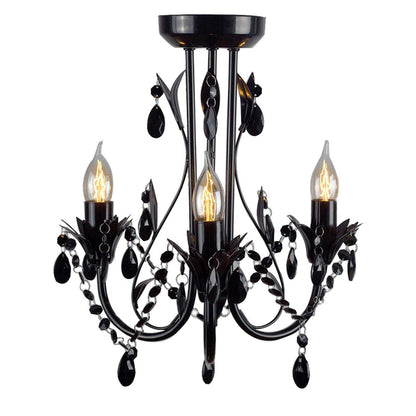 Harmony Leaf Chandelier 3 Light - Black