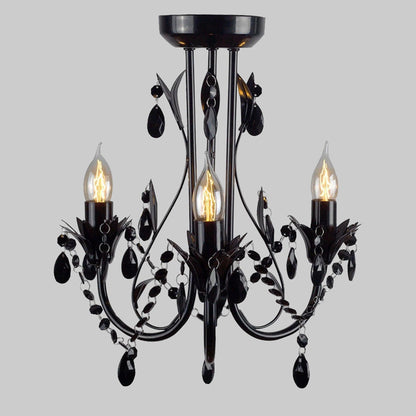 Harmony Leaf Chandelier 3 Light - Black