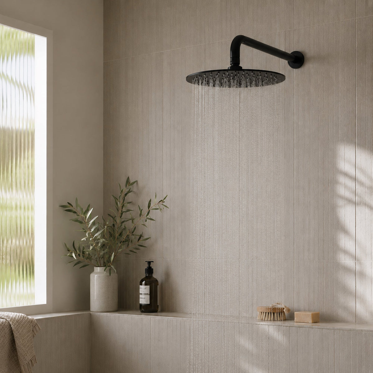 Reno Rainfall Shower System - Matt Black