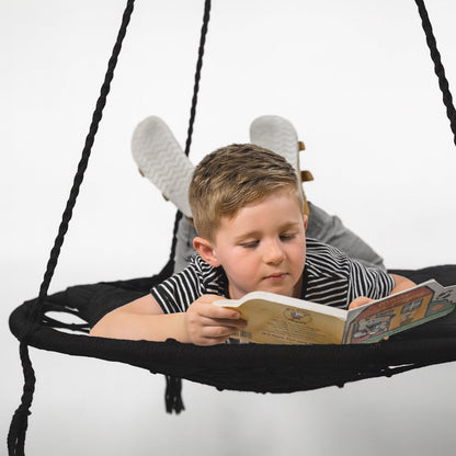Morocco Macrame Hanging Hammock Swing - Black