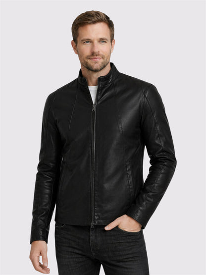 Black Viper Men's Leather Biker Jacket