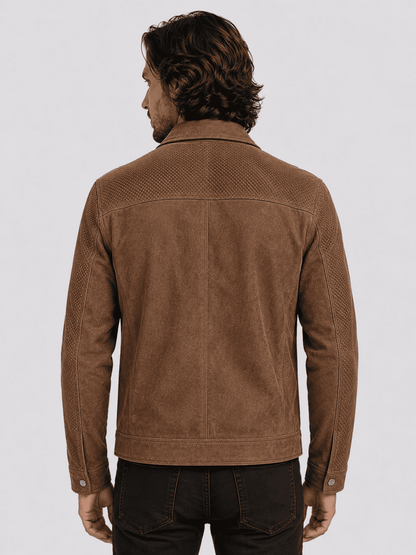 Blake Men's Brown Suede Textured Jacket
