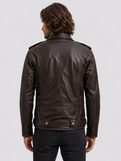 Brown Leather Motorcycle Jacket