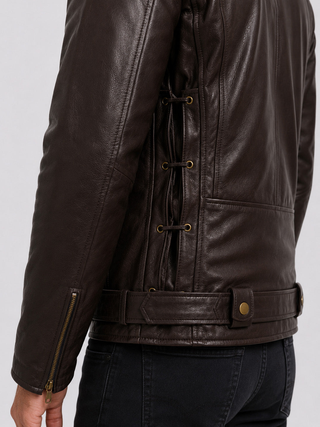 Brown Leather Motorcycle Jacket