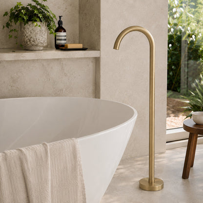 Reno Freestanding Bath Spout - Brushed Brass