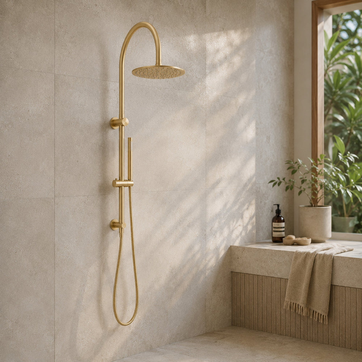 Reno Combination Shower - Brushed Brass