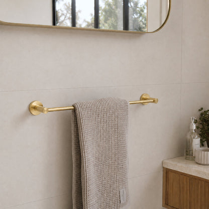 Reno Single Towel Rail - Brushed Brass