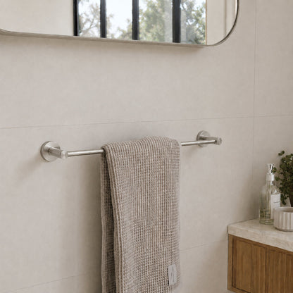 Reno Single Towel Rail - Brushed Nickel