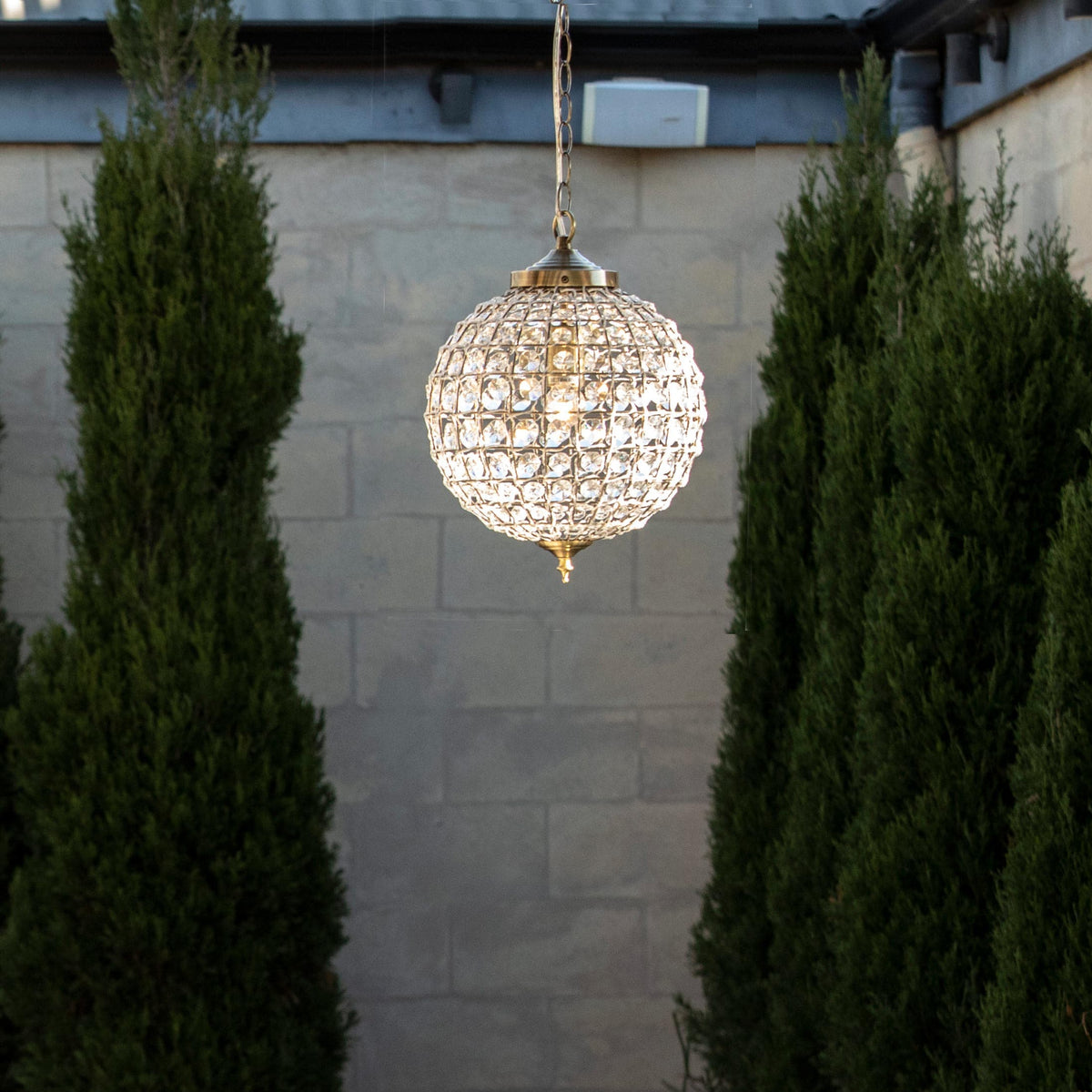 Casablanca Crystal Pendant Chandelier - Brass