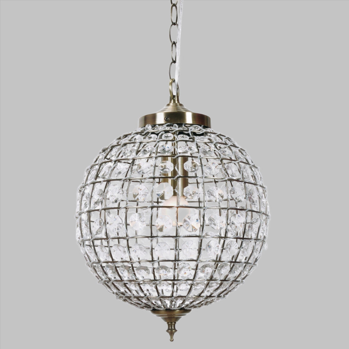 Casablanca Crystal Pendant Chandelier - Brass