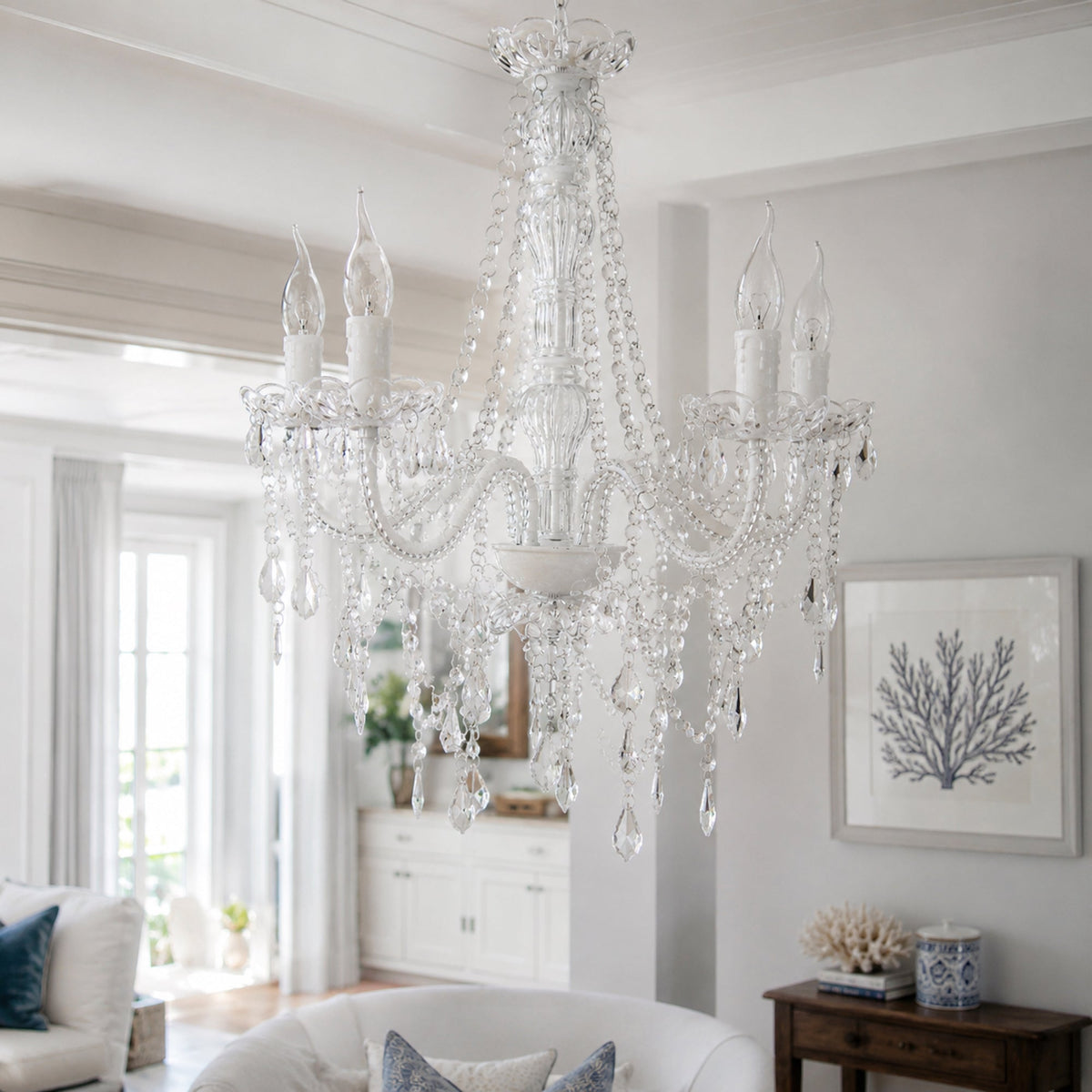 Cassie Chandelier 5 Light - Glass Crystals