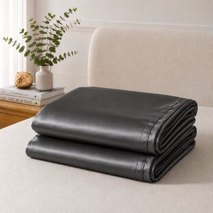 Satin Pillowcase Set - Charcoal