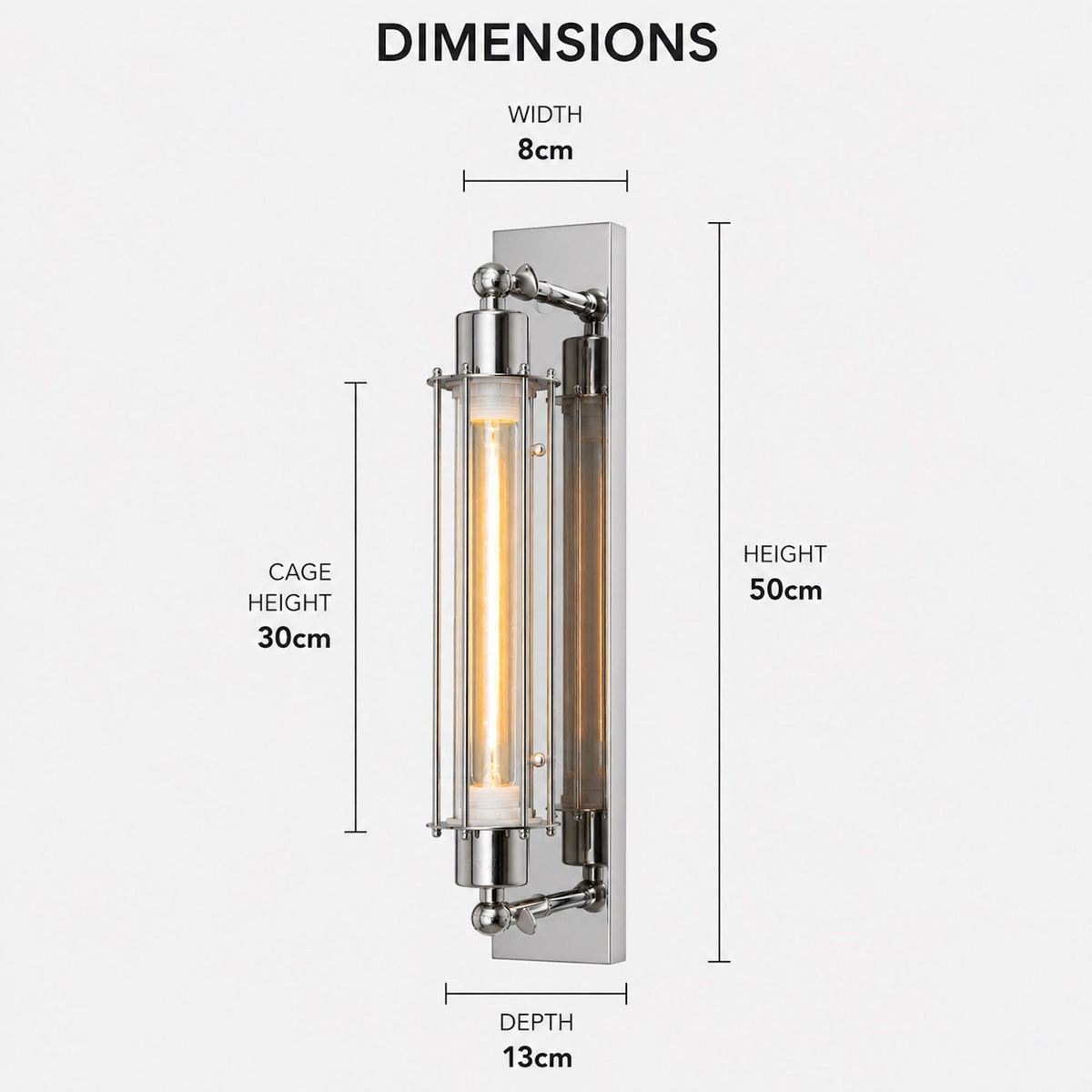 Wall Sconce Lamp with Filament Globe - Chrome