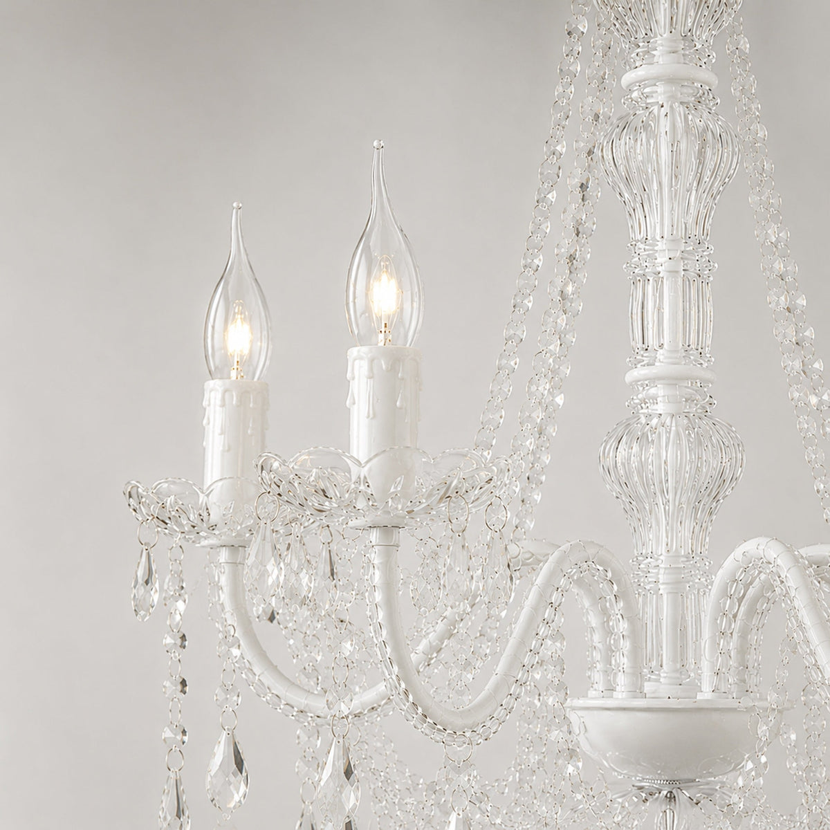 E14 Flame Tip Fancy Chandelier Candle Globes - Pack of 10 Clear