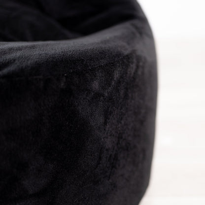 Lounger Plush Fur Bean Bag Chair Cover - Black