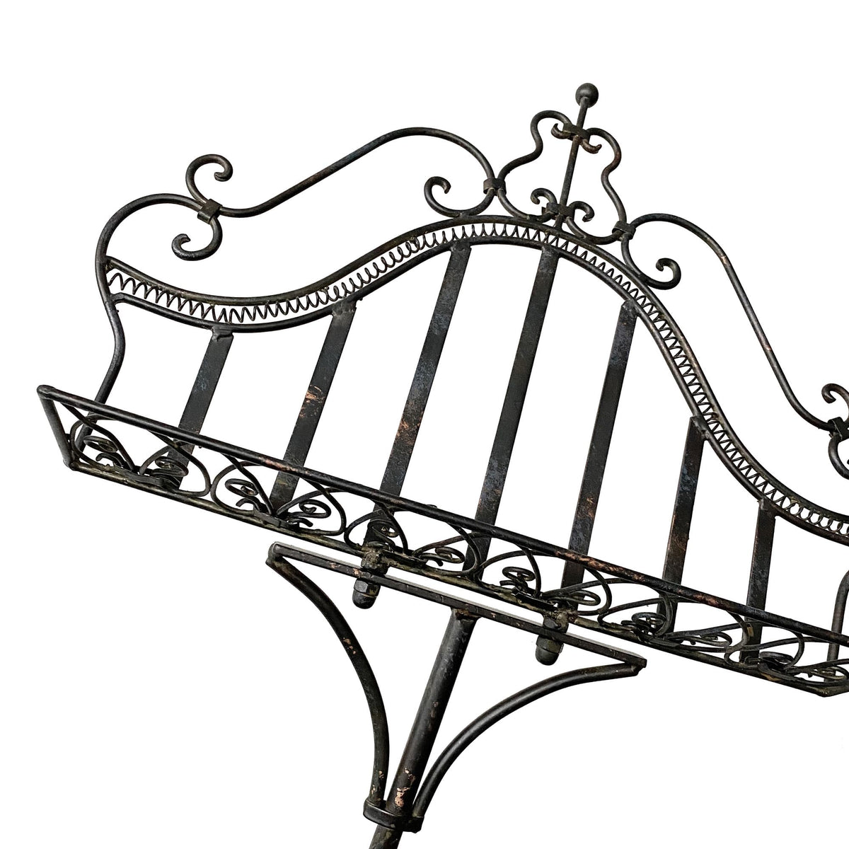 Ornate Metal Music, Book or Menu Stand - Distressed Black
