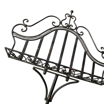Ornate Metal Music, Book or Menu Stand - Distressed Black