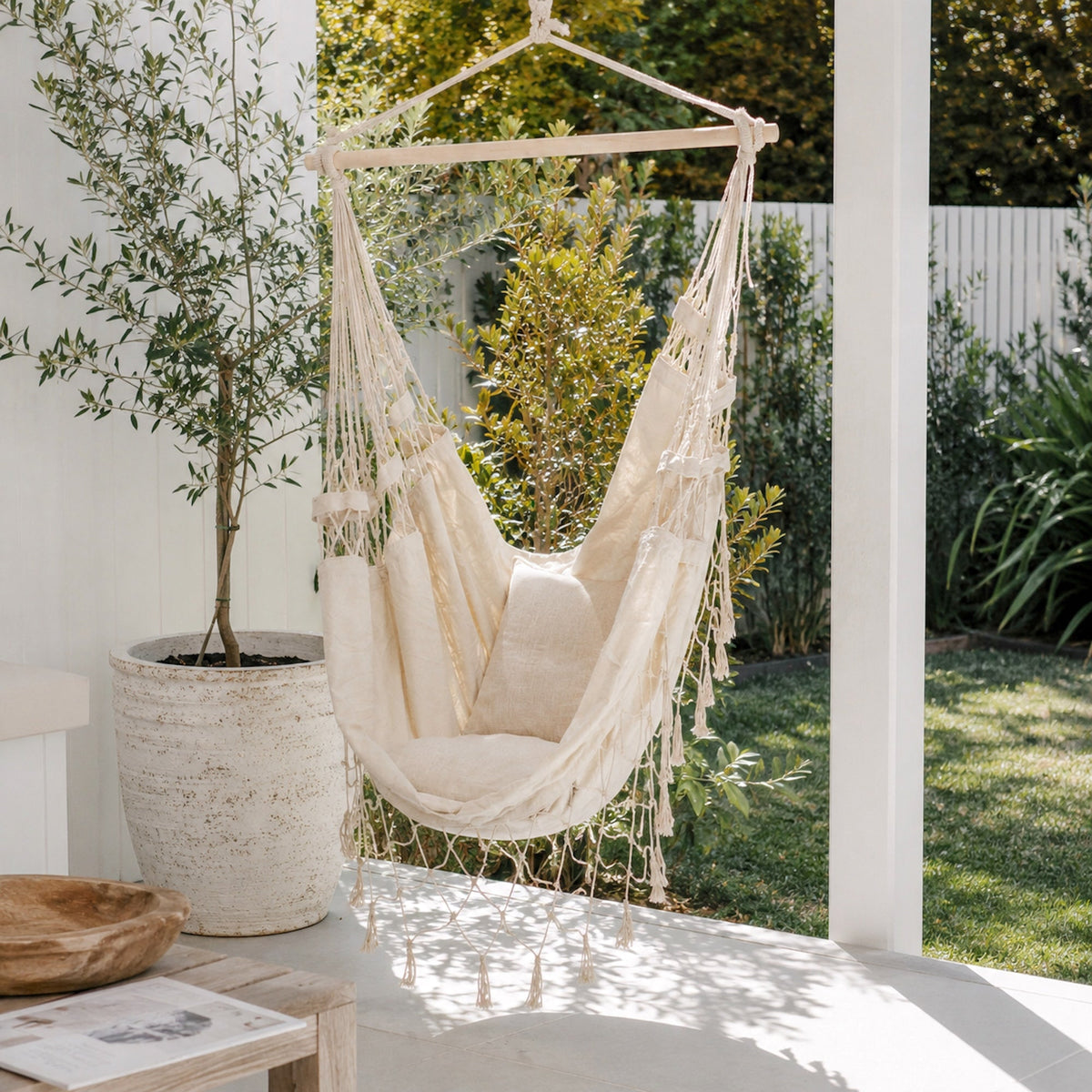 Aruba Hammock Hanging Chair - Cream