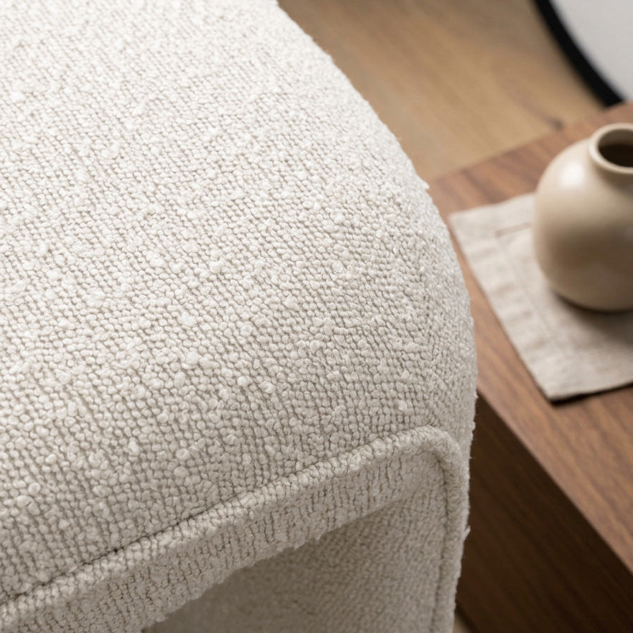 Denver Modern Boucle Stool - White