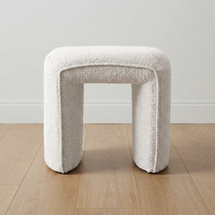 Denver Modern Boucle Stool - White