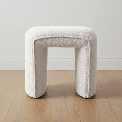 Denver Modern Boucle Stool - White