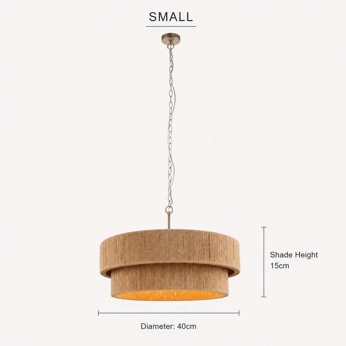 Sorrento Double Tiered Rope Chandelier - Natural/Gold