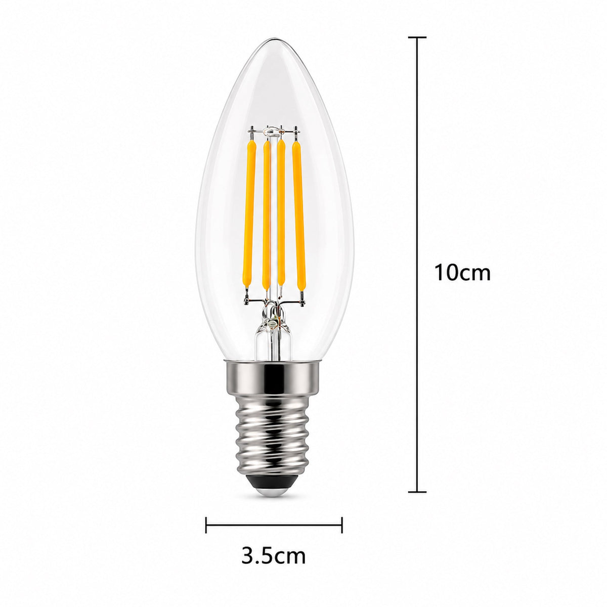4W Candle LED Bulb (E14) Clear in Cool White