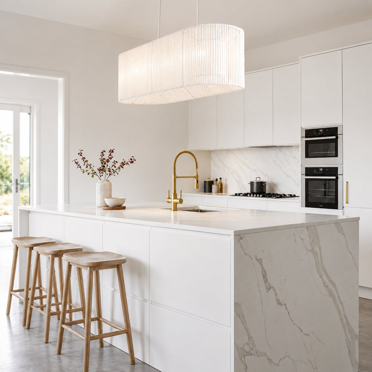 Elphin Dining Rope Pendant Light - White