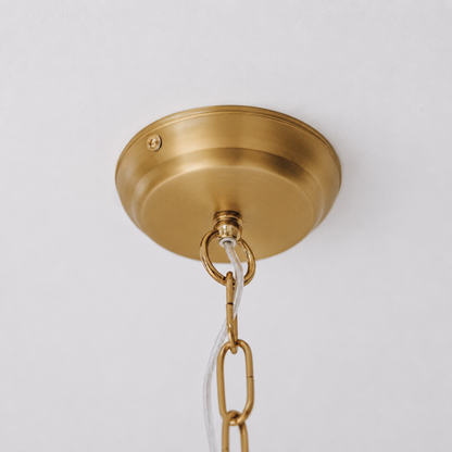Estelle Beaded Dome Pendant Light - White/Gold