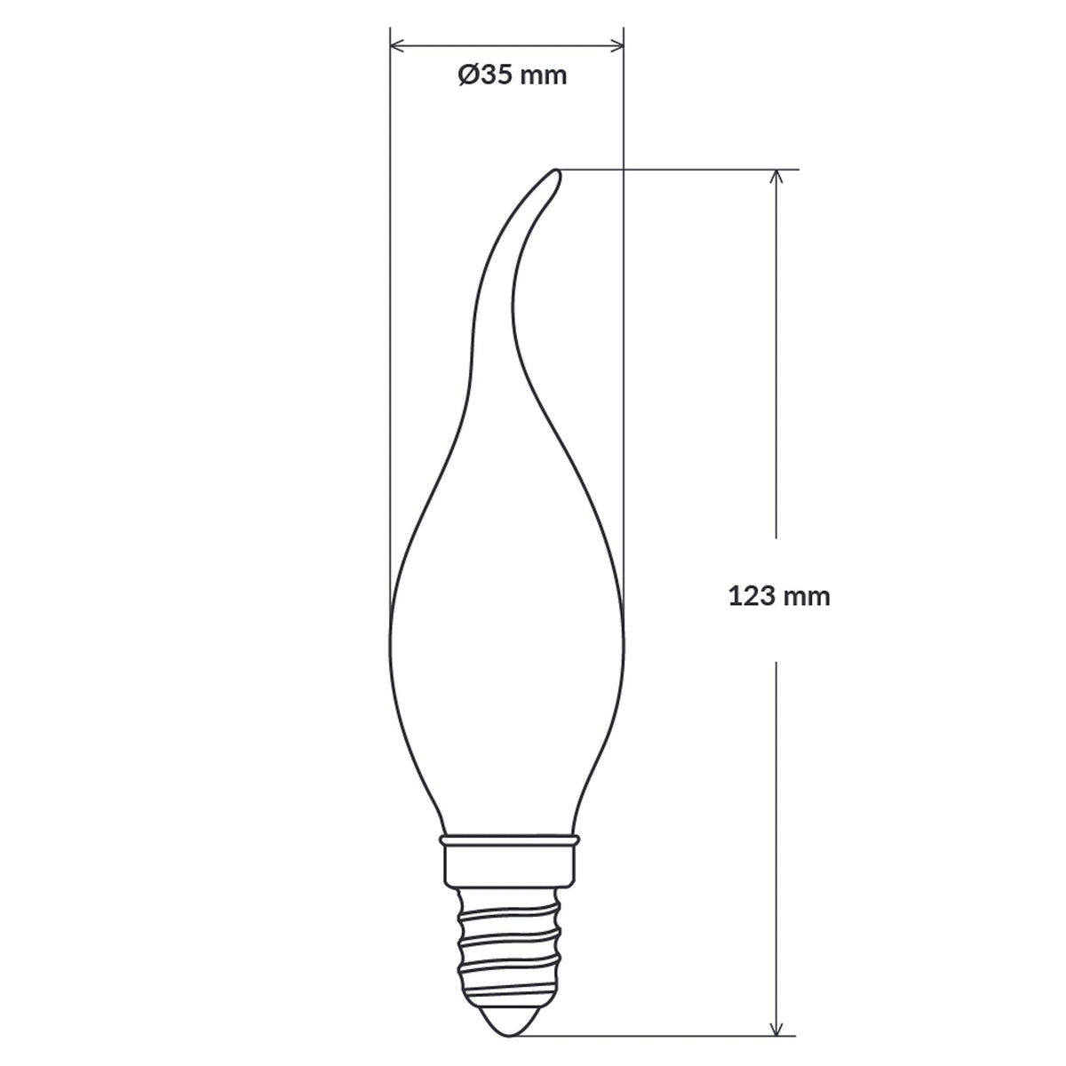 E14 Flame Tip Fancy Chandelier Candle Globes - Pack of 10 Clear