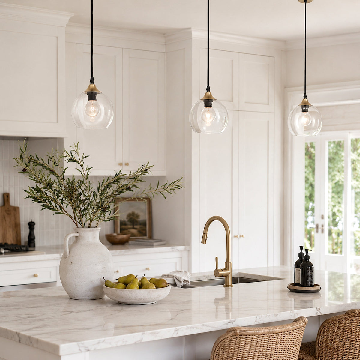 Frankie Glass Pendant Light - Gold