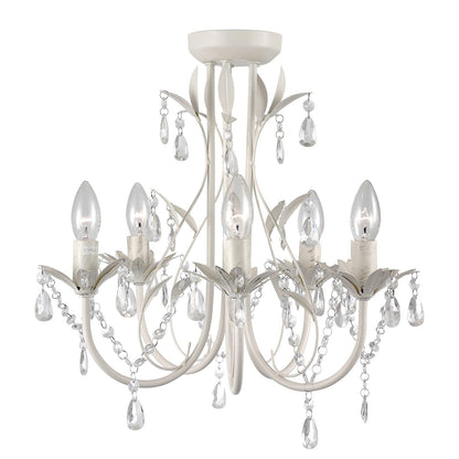 Harmony Leaf Chandelier 5 Light - White