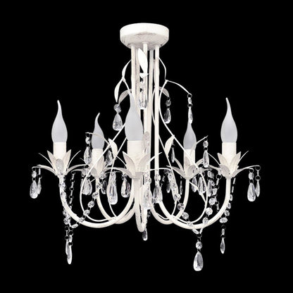 Harmony Leaf Chandelier 5 Light - White