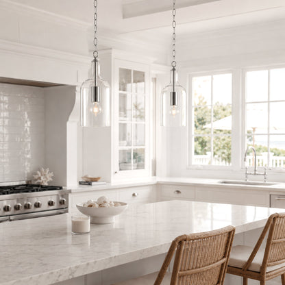 Kendal Glass Pendant Light - Chrome