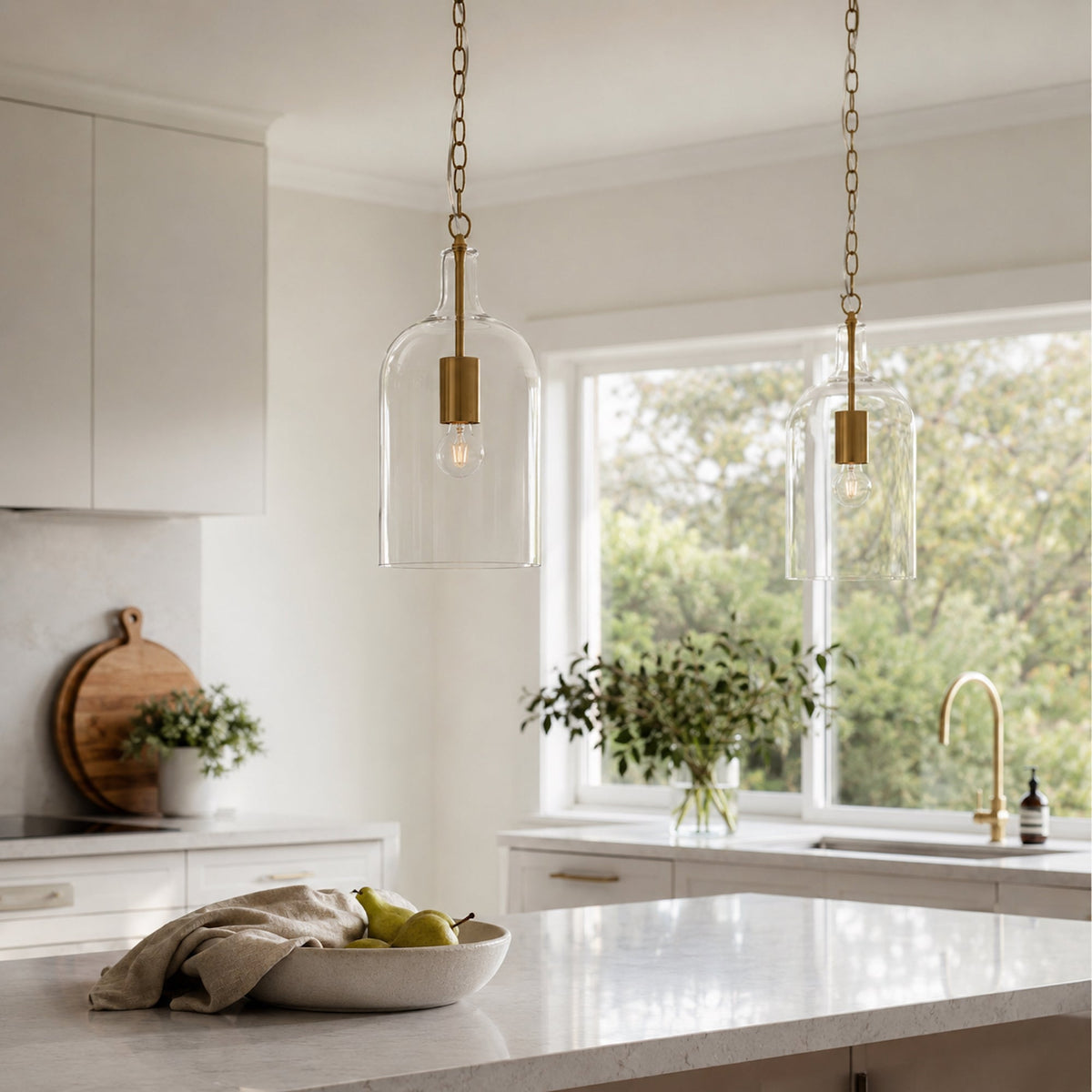 Kendal Glass Pendant Light - Gold