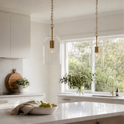 Kendal Glass Pendant Light - Gold