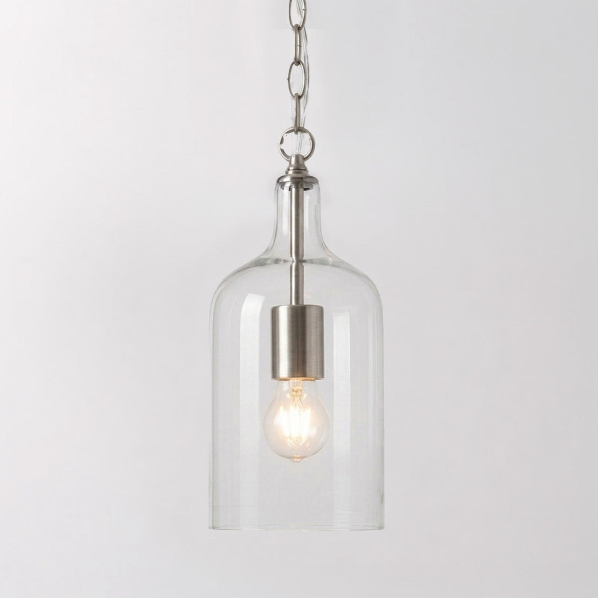Kendal Glass Pendant Light - Nickel