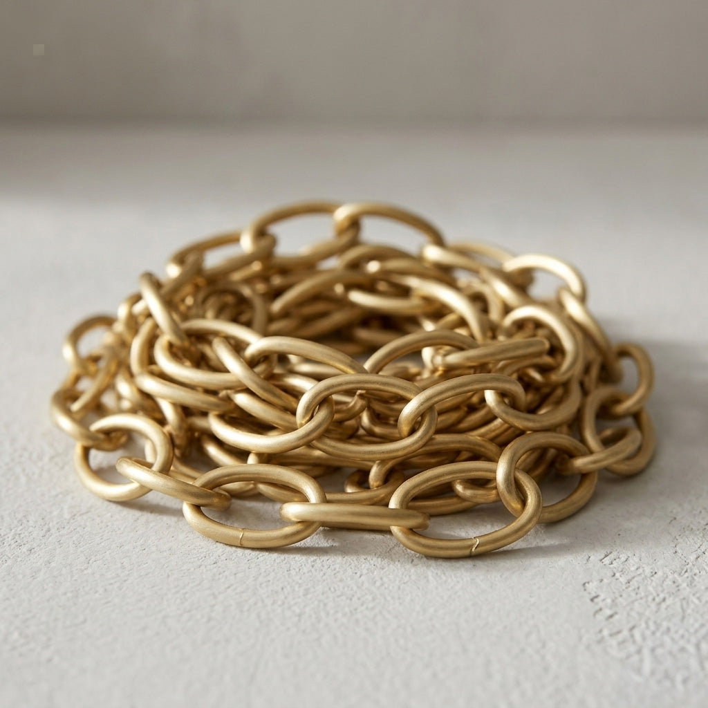 100cm Chain Extension Including Carabiner - Brushed Brass (Gold)