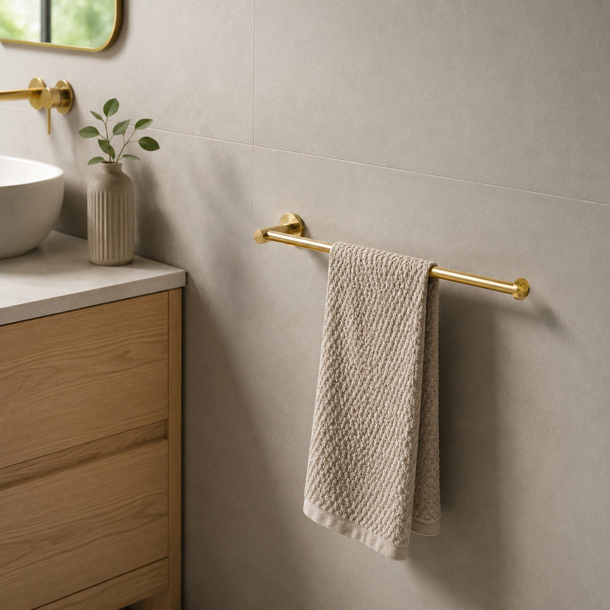 Reno Hand Towel Holder - Polished Gold