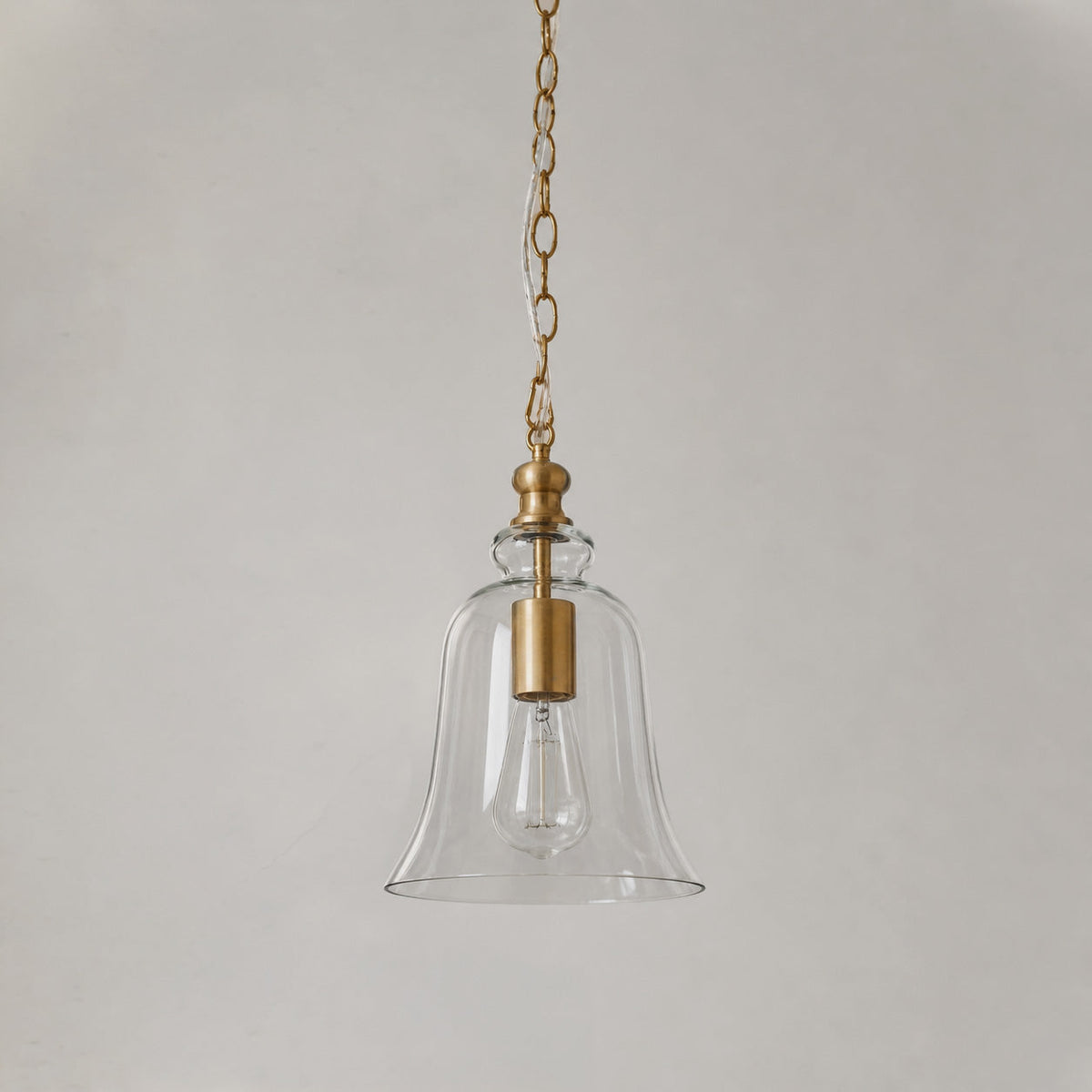 Gracie Glass Bell Shape Pendant Light - Gold