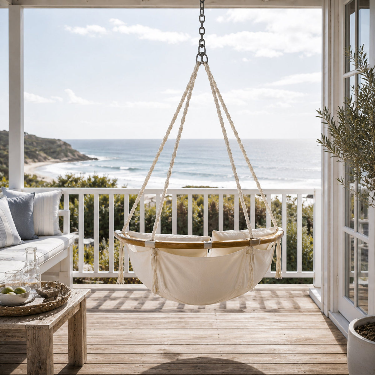 Montego Padded Hanging Hammock Chair with Cushion