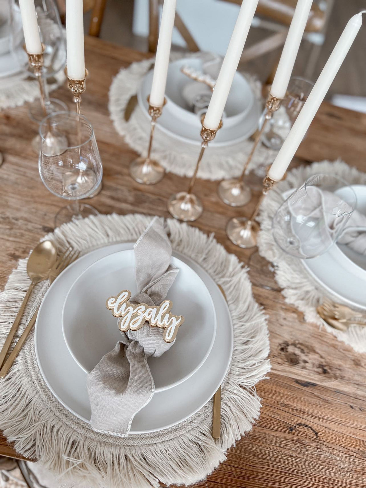 Candlestick Set 3pc - Rose Gold