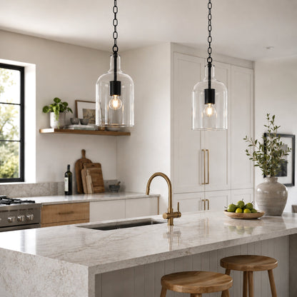 Kendal Glass Pendant Light - Black