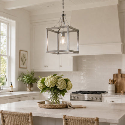 Langham Hampton Style Lantern Pendant Light - Chrome