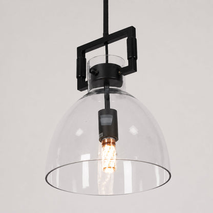 Cora Glass Pendant Light - Black Hardware