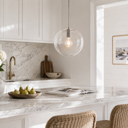Ariana Glass Pendant Light - Chrome