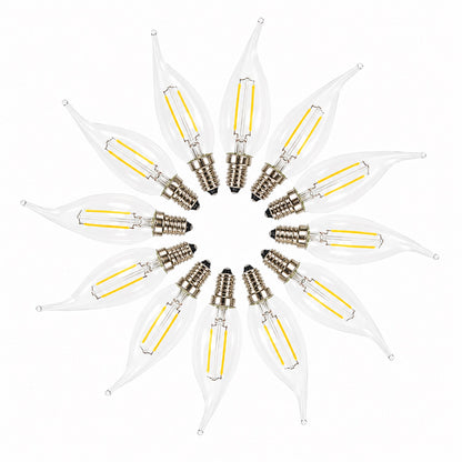 LED E14 Flame Tip Bulb Chandelier Candle Globes - 2w Cool White