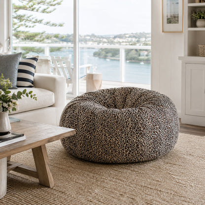 Pierre Fur Bean Bag - Leopard Print