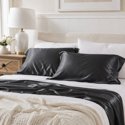 Silky Soft Bamboo Pillowcase Set - Charcoal