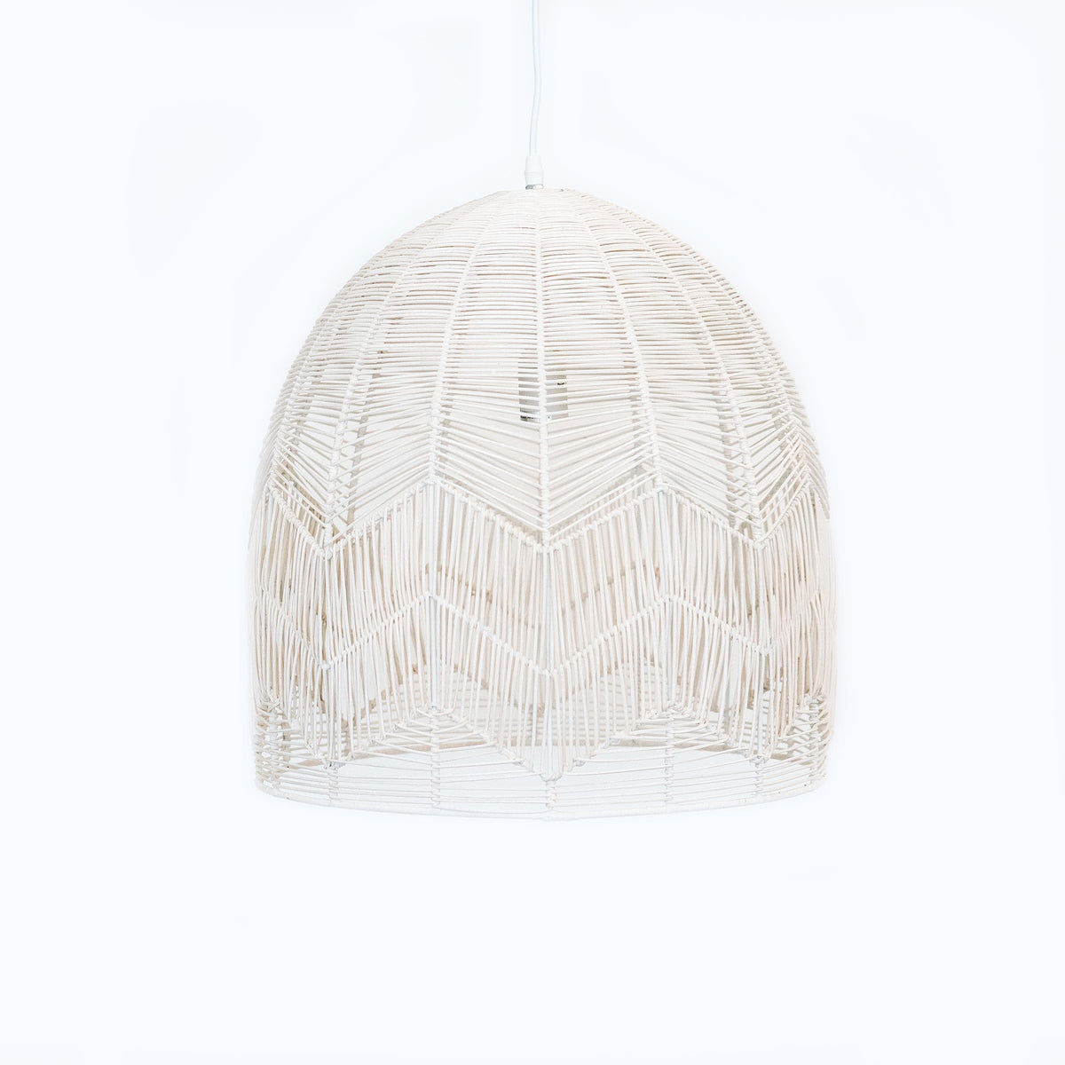 Amalfi Rattan Lace Pendant Light - Whitewash